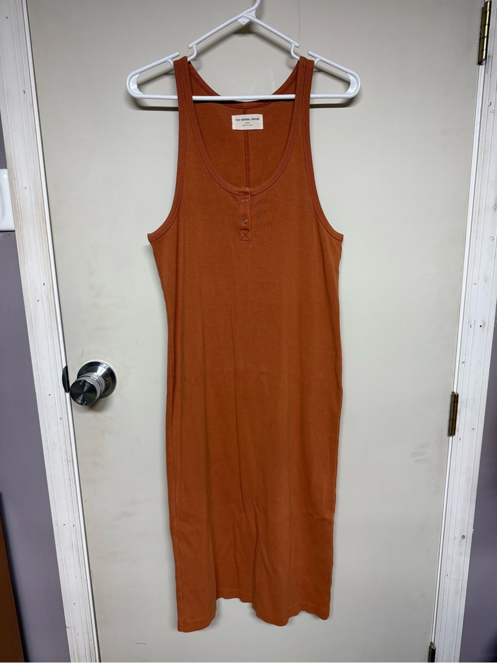 The Normal Brand Heavy Rib Henley Midi Dress